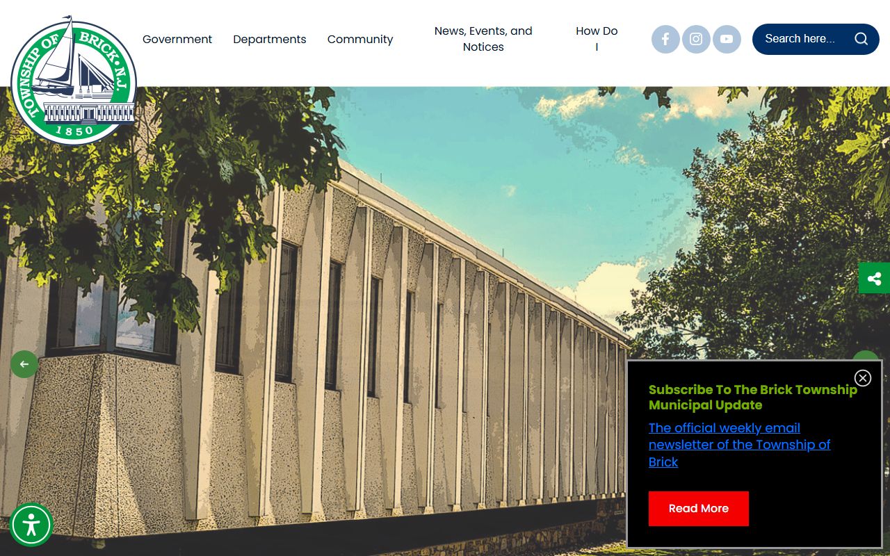 Brick Township official website for property records and municipal services