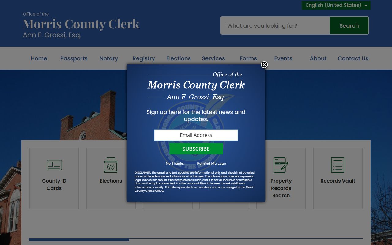 Morris County Clerk for Parsippany deed and mortgage records