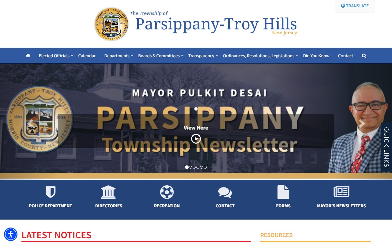 Parsippany Township website for local property records