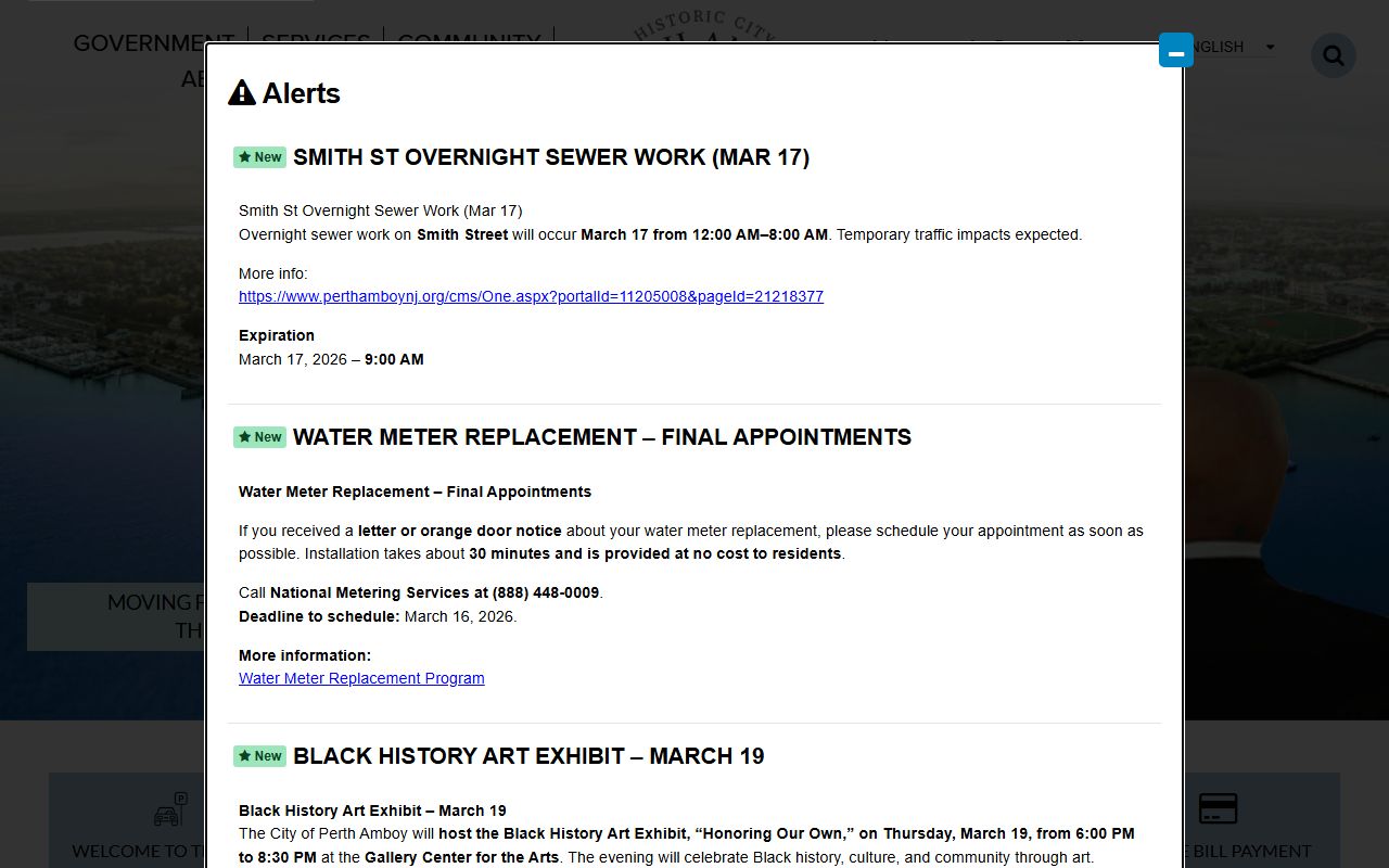 Perth Amboy city website for local property records