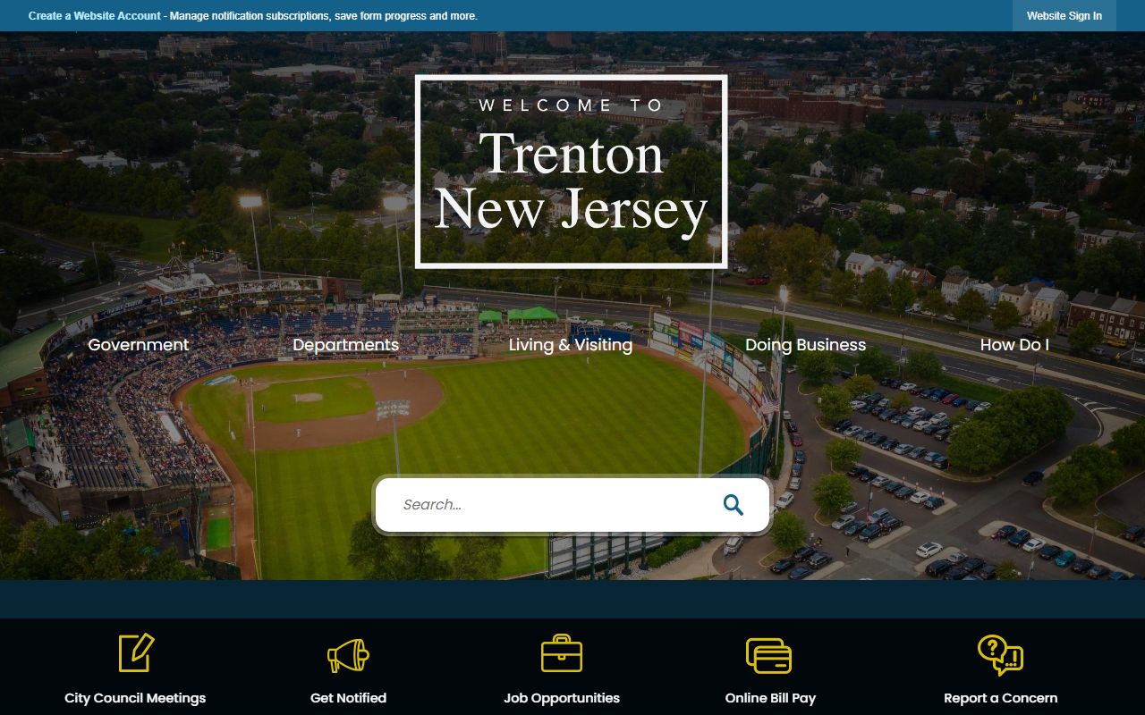 City of Trenton official website for property records and city services
