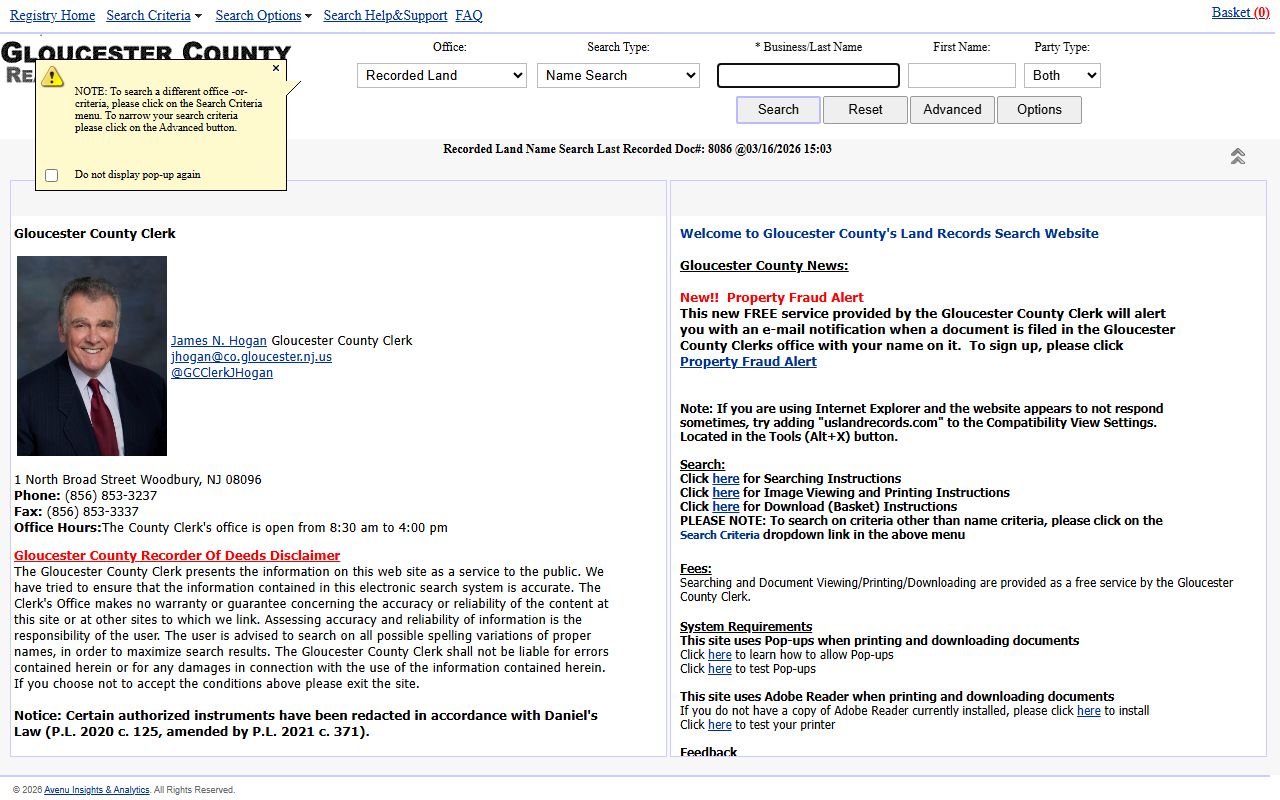 Gloucester County US Land Records free online property records search