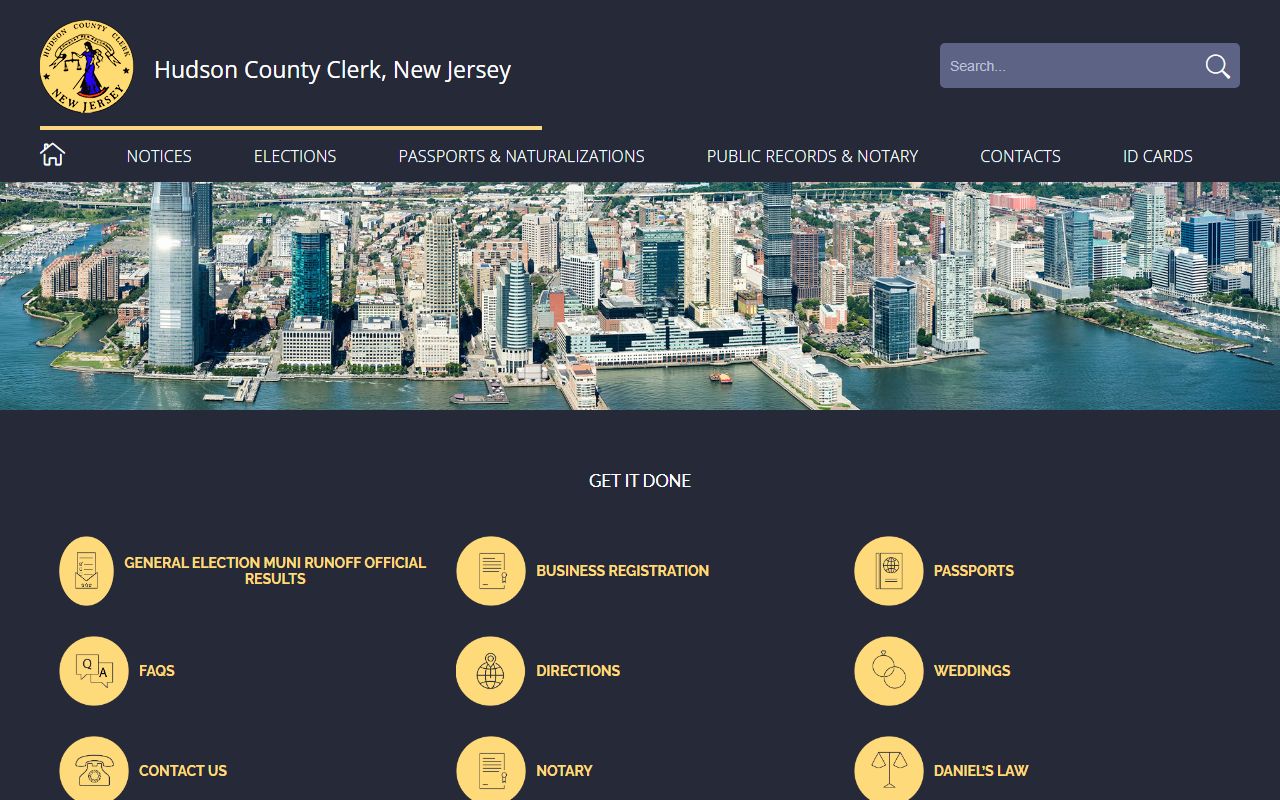 Hudson County Clerk website with property records resources