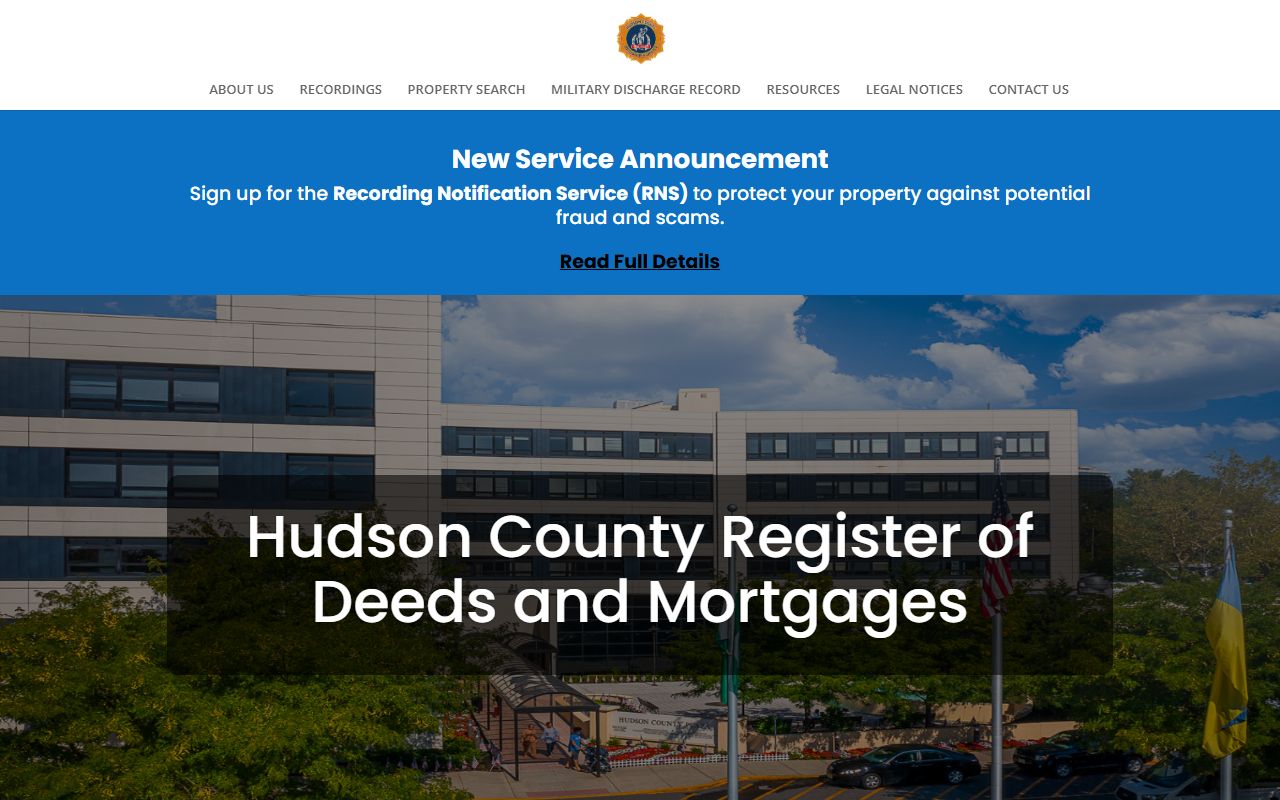 Hudson County Register for North Bergen deed and mortgage records