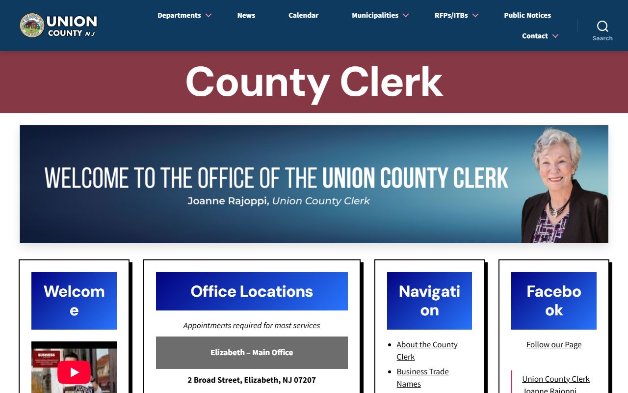 Union County Clerk office for recorded property documents