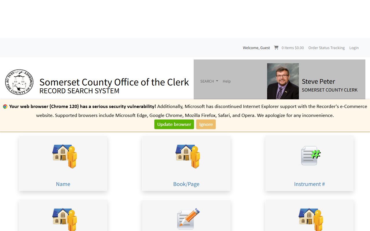 Somerset County Acclaim Records portal for searching property documents
