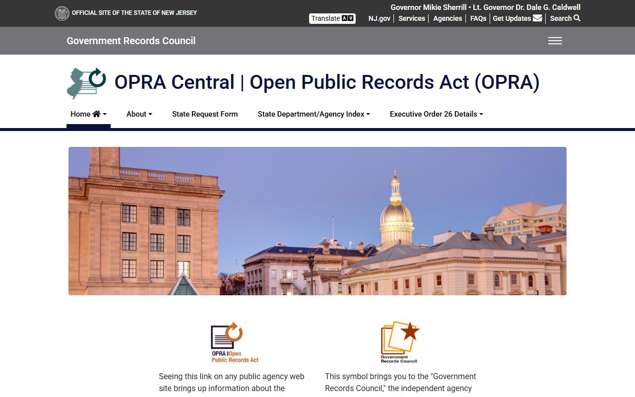 New Jersey OPRA portal for requesting property records